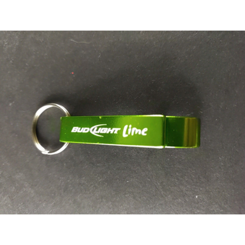 Bud Light Lime Bottle Opener Keychain Green